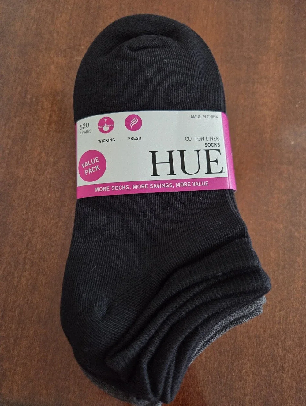 HUE Women's 6 Pack Cotton No Show Socks